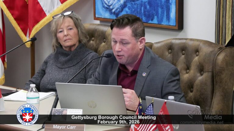 Gettysburg Borough Council Meeting – 02/09/2026