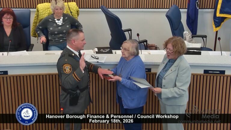 Hanover Borough Finance & Personnel/Council Workshop – 02/18/2026