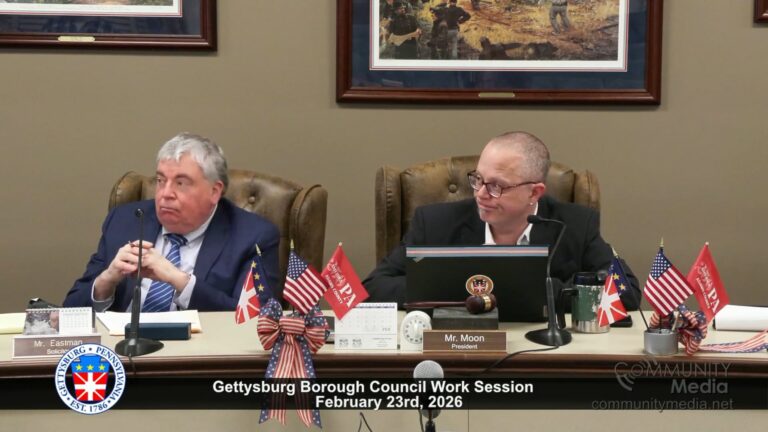 Gettysburg Borough Council Work Session – 02/23/2026