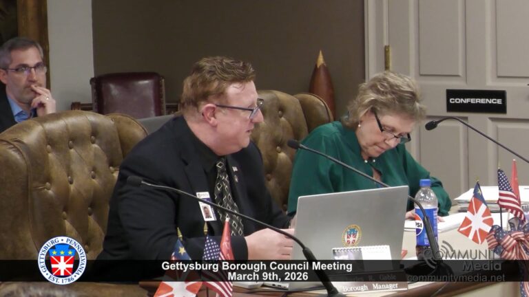 Gettysburg Borough Council Meeting – 03/09/2026