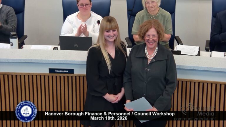 Hanover Borough Finance & Personnel Council Workshop – 3/18/2024