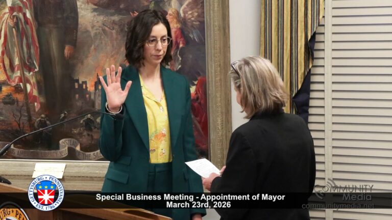 Gettysburg Borough Council – Special Business Meeting – Appointment of Mayor – 3/23/2026