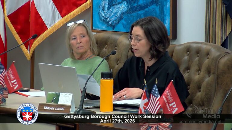 Gettysburg Borough Council Work Session – 04/27/2026