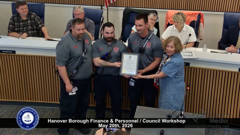 Hanover Borough Finance & Personnel / Council Workshop – 5/20/2026