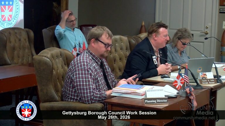 Gettysburg Borough Council Work Session – 05/26/2026
