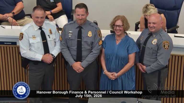 Hanover Borough Finance & Personnel / Council Workshop – 7/15/2026