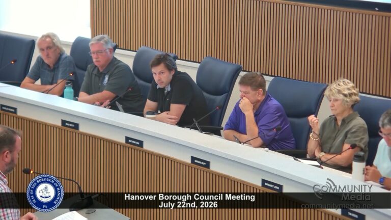 Hanover Borough Council Meeting – 07/22/2026