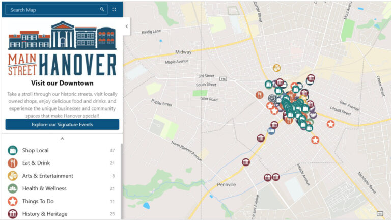 Main Street Hanover Launches New Interactive Downtown Map to Help Visitors Explore, Plan, and Discover