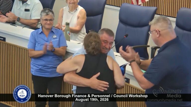 Hanover Borough Finance & Personnel / Council Workshop – 8/19/2026
