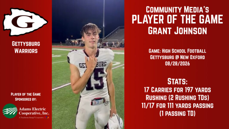 Player of the Game – Grant Johnson – 08/28/2026
