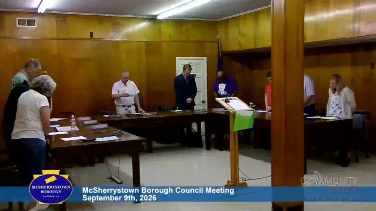 McSherrystown Borough Council Meeting – 09/09/2026