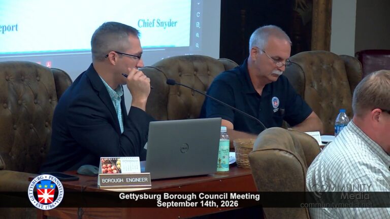 Gettysburg Borough Council Meeting – 09/14/2026