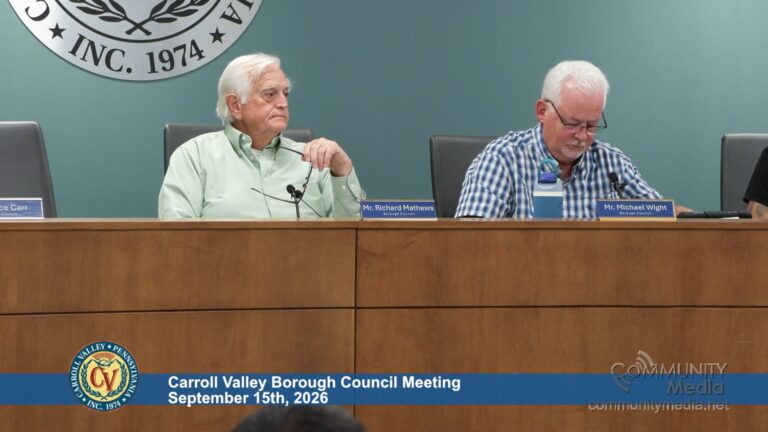 Carroll Valley Borough Council Meeting – 09/15/2026