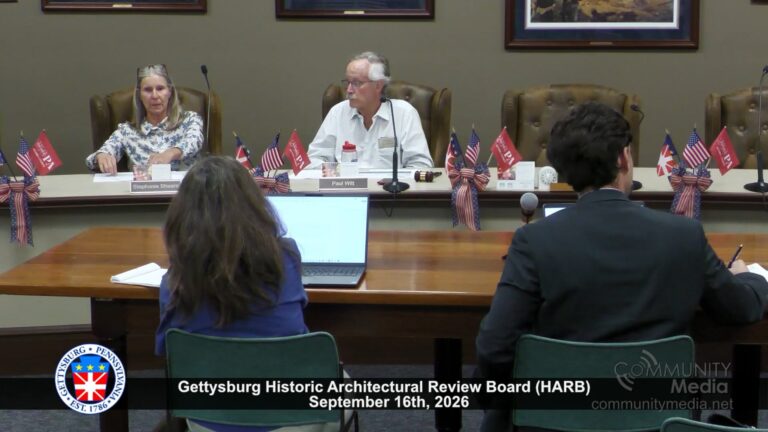 Gettysburg Historic Architectural Review Board (HARB) Meeting – 09/16/2026