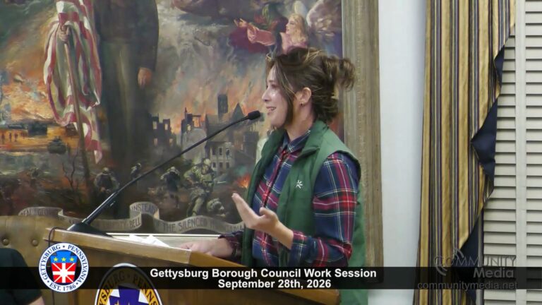 Gettysburg Borough Council Work Session Meeting – 09/28/2026