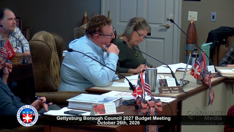 Gettysburg Borough Council 2027 Budget Meeting – 10/26/2026